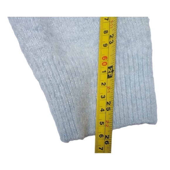 Elle women's blue long sleeve pearl embellished sweater, size L. - Picture 8 of 9